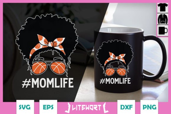 Basketball Mom Life Messy Bun Mother SVG: A Versatile Graphic Design Asset for Bloggers and Publishers