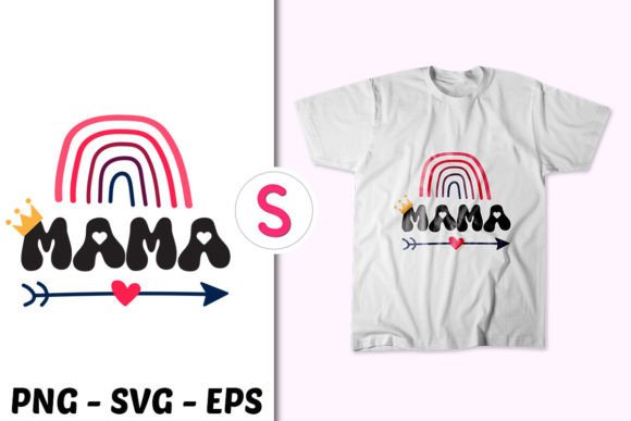 Beloved Mama with Crown and Rainbow: A Versatile Graphic for Crafts and Graphics