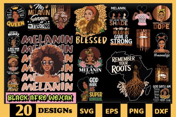 Black Afro Girl SVG Bundle: A Graphic Design Asset for Crafts and Creators