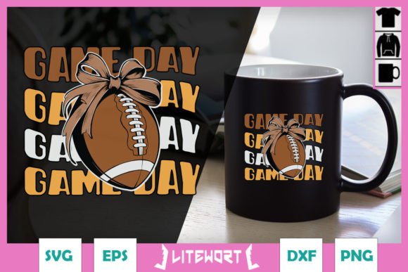 Football Mom Game Day Retro Football SVG for Crafts and Graphics