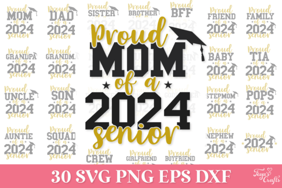 Proud Mom Family of a 2024 Senior – A Versatile Graphic Design Asset for Crafts & Branding