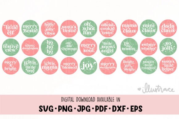 Retro Christmas Bundle, Whimsical: A Graphics Asset for Crafts and Holiday Content