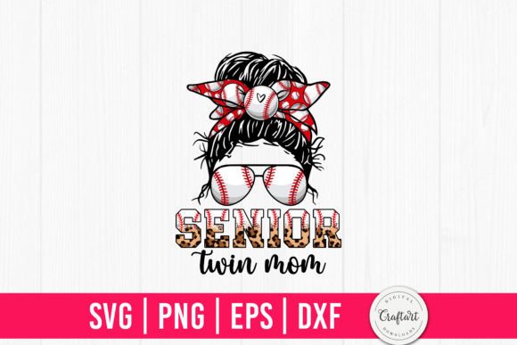 Senior Twin Mom Messy Bun Baseball – A Graphics Gem for Crafts & Branding